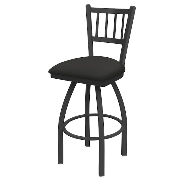 25" Swivel Counter Stool, Pewter Finish, Canter Iron Seat